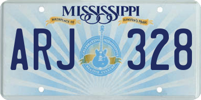 MS license plate ARJ328