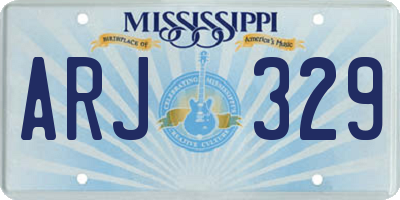 MS license plate ARJ329