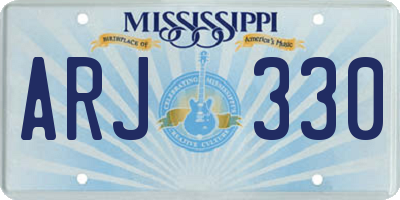 MS license plate ARJ330