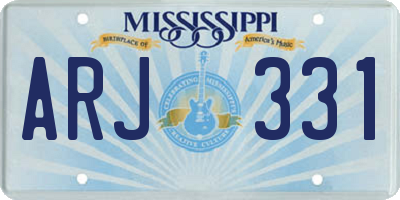MS license plate ARJ331