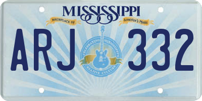 MS license plate ARJ332