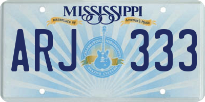 MS license plate ARJ333