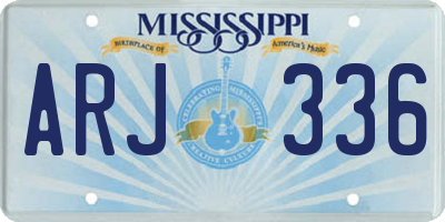 MS license plate ARJ336