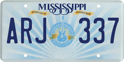 MS license plate ARJ337