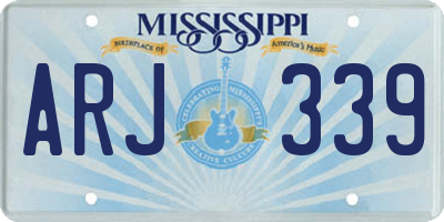 MS license plate ARJ339