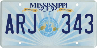 MS license plate ARJ343