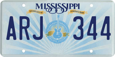 MS license plate ARJ344