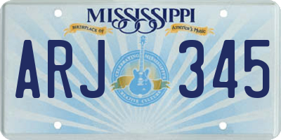 MS license plate ARJ345