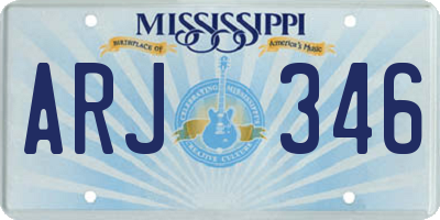 MS license plate ARJ346