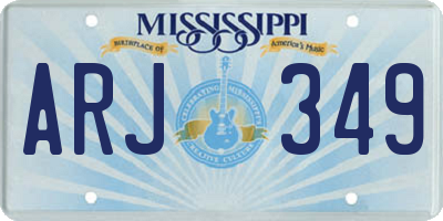 MS license plate ARJ349