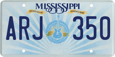 MS license plate ARJ350