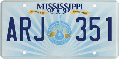 MS license plate ARJ351