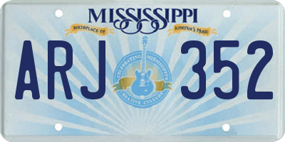 MS license plate ARJ352