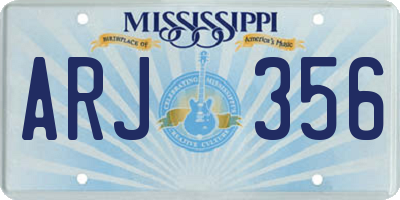 MS license plate ARJ356