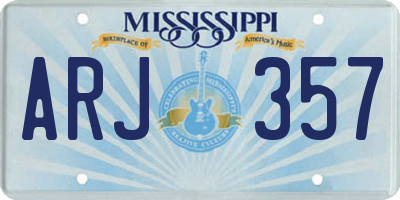 MS license plate ARJ357