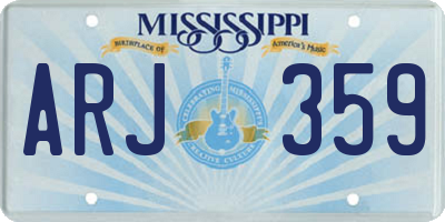 MS license plate ARJ359