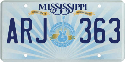 MS license plate ARJ363