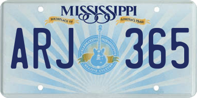 MS license plate ARJ365