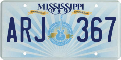 MS license plate ARJ367