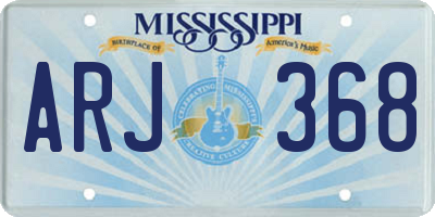 MS license plate ARJ368