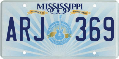 MS license plate ARJ369