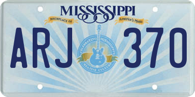 MS license plate ARJ370