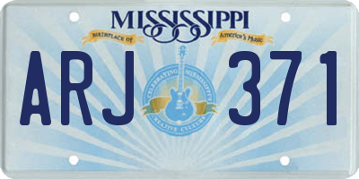 MS license plate ARJ371
