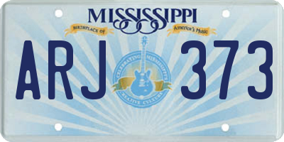 MS license plate ARJ373
