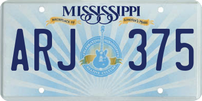 MS license plate ARJ375