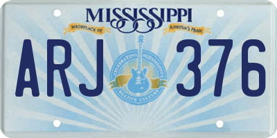 MS license plate ARJ376