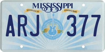 MS license plate ARJ377