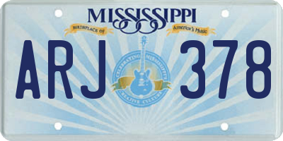 MS license plate ARJ378