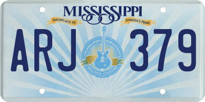 MS license plate ARJ379