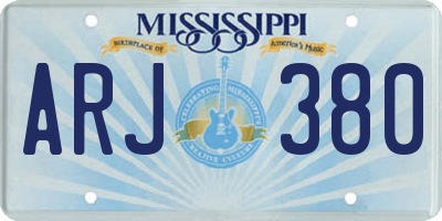MS license plate ARJ380