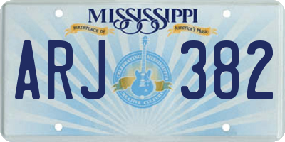 MS license plate ARJ382
