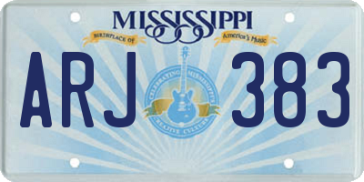 MS license plate ARJ383