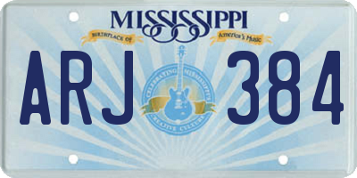 MS license plate ARJ384