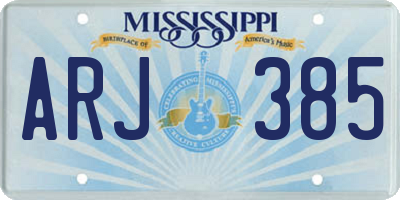 MS license plate ARJ385