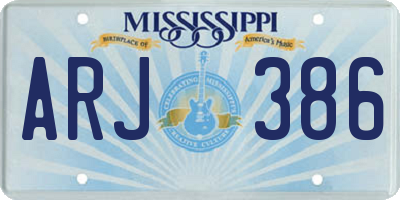 MS license plate ARJ386