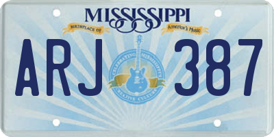 MS license plate ARJ387