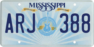 MS license plate ARJ388