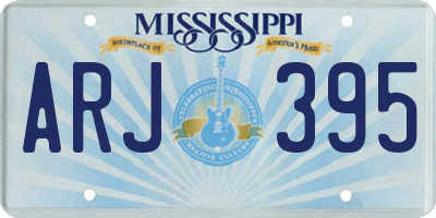 MS license plate ARJ395