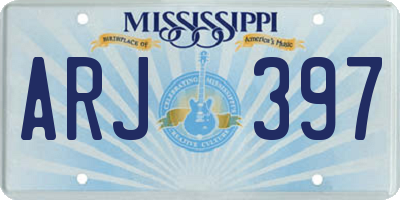 MS license plate ARJ397
