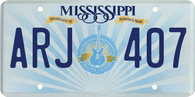 MS license plate ARJ407