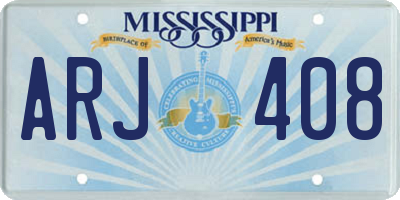MS license plate ARJ408