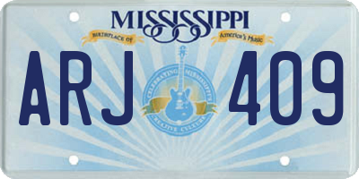 MS license plate ARJ409