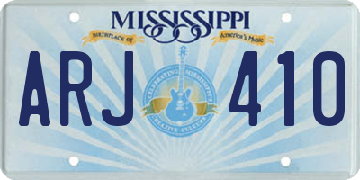 MS license plate ARJ410