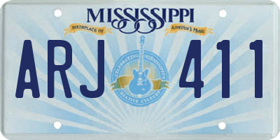 MS license plate ARJ411