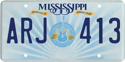 MS license plate ARJ413