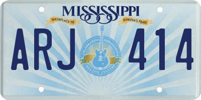 MS license plate ARJ414